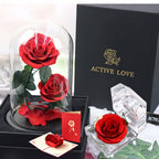 Rosas artificiales de 8" x 4" 3 piezas para bodas y eventos - Rojo