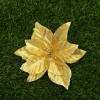 Flores de Pascua artificiales de 5" x 5" 10 piezas para bodas y eventos - Light dorado
