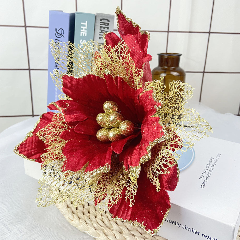 Flores de Pascua artificiales de 11.8" para bodas y eventos