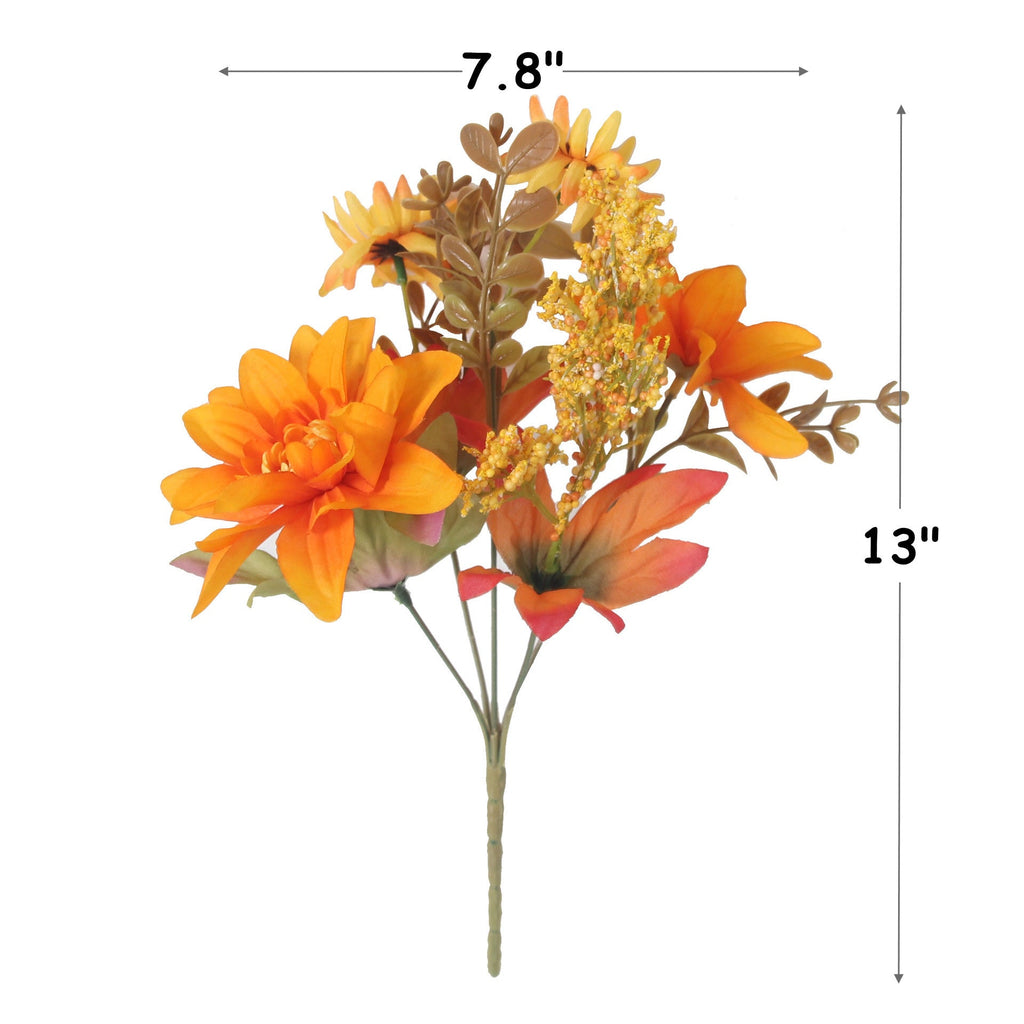 Dalias artificiales de 13" para jardín, balcón y terraza - Burdeos
