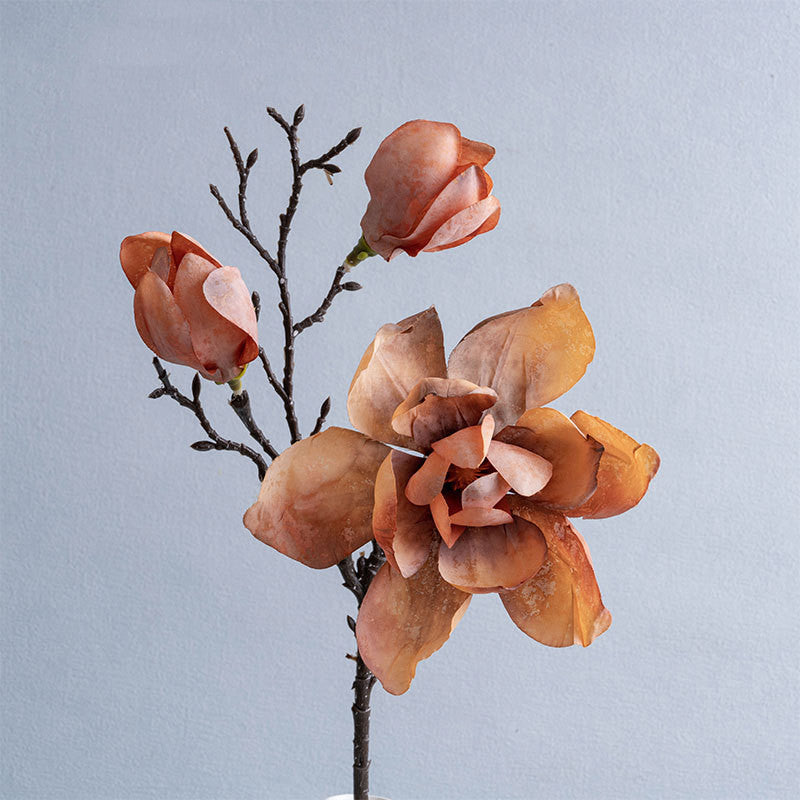 Magnolias artificiales de 19.6" para decoración de interiores - Deep morado