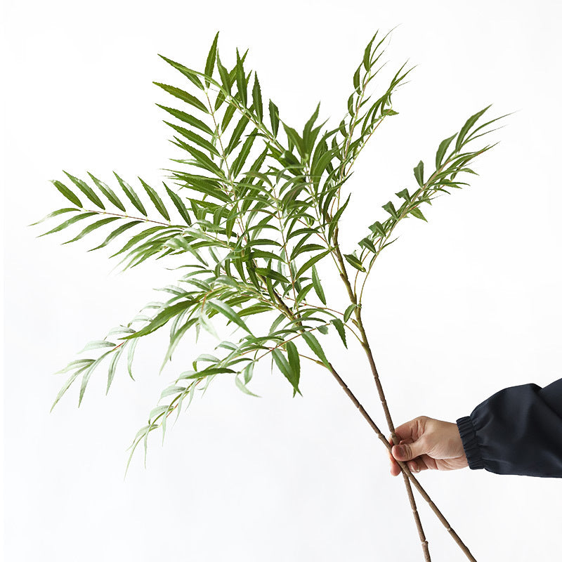 Hojas de palmera artificiales con resistencia a los rayos UV con tacto real de 37.7" para jardín, balcón y terraza