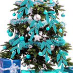 Flores de Pascua artificiales de 13" x 5" para bodas y eventos - Turquoise