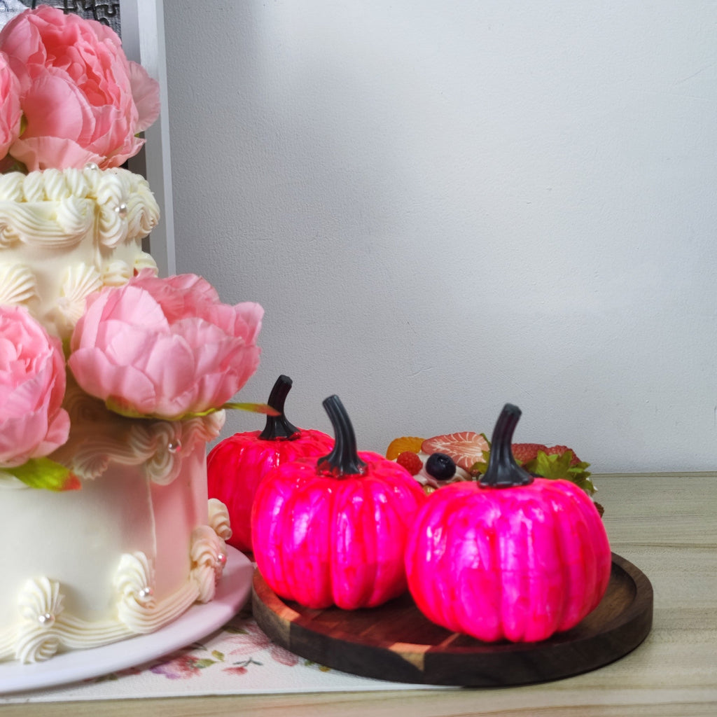 Calabazas artificiales de 3" x 3" 3 piezas para decoración del hogar