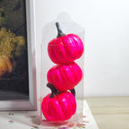 Calabazas artificiales de 3" x 3" 3 piezas para decoración del hogar