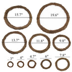 Corona o guirnalda artificial para arreglos florales y proyectos DIY - Marrón 4.7"