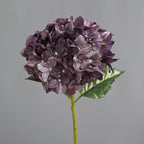 Hortensias artificiales con resistencia a los rayos UV de 21" x 8" para jardín, balcón y terraza - Plum
