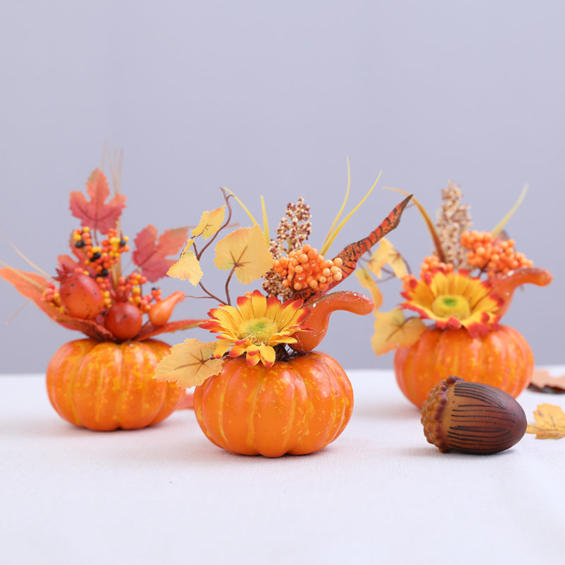 Calabazas artificiales de 8" x 4" 3 piezas para bodas y eventos