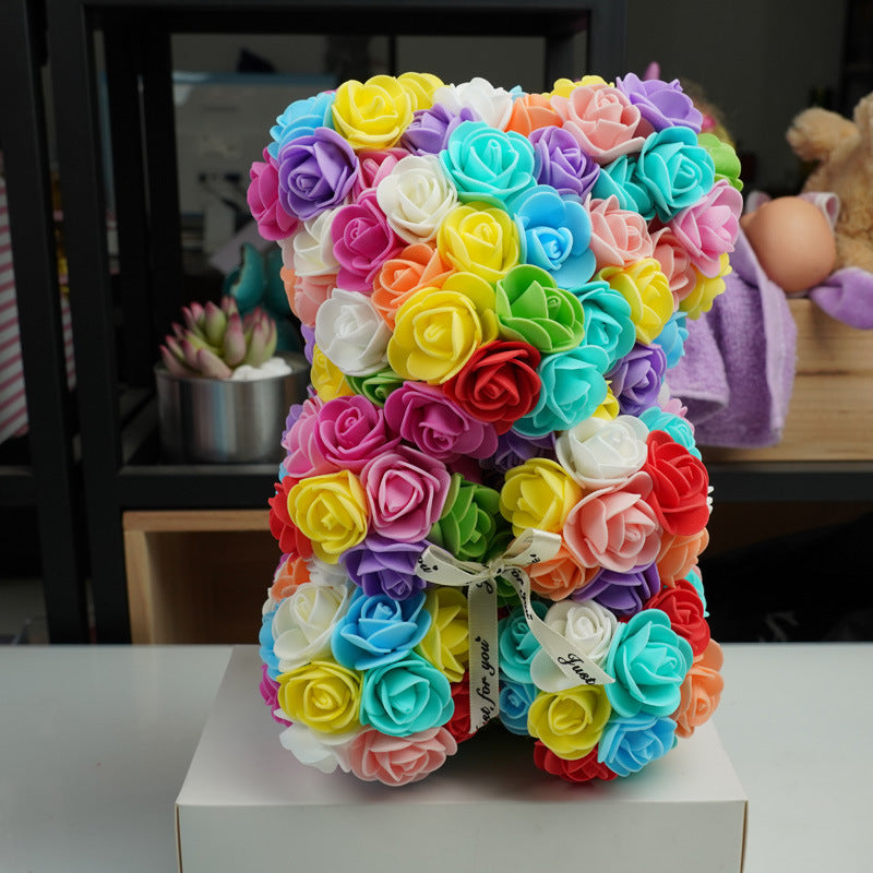 Rosas artificiales para decoración del hogar - Rainbow