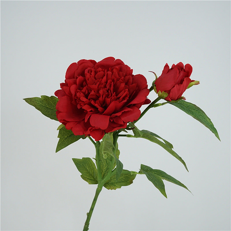 Peonías artificiales con tacto real de 25" x 10" para bodas y eventos - Champán