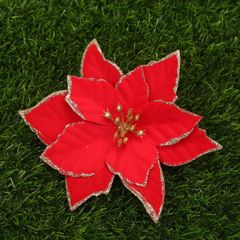Flores de Pascua artificiales de 5" x 5" 10 piezas para bodas y eventos - Plateado