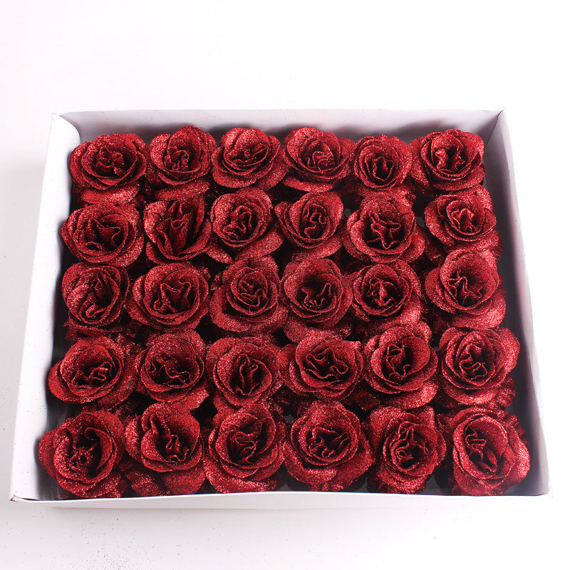 Rosas artificiales de 2" x 2" 30 piezas para bodas y eventos - Rojo rosa