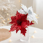 Flores de Pascua artificiales de 9.8" para arreglos florales y proyectos DIY - Dorado