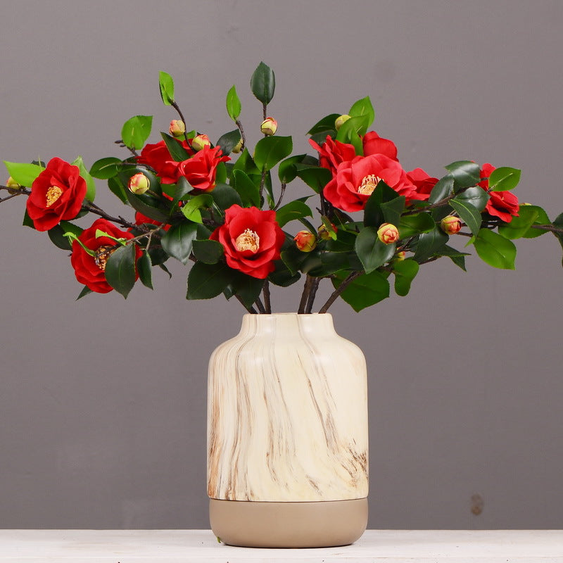 Rosas artificiales con resistencia a los rayos UV de 23" para jardín, balcón y terraza - Rojo