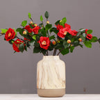 Rosas artificiales con resistencia a los rayos UV de 23" para jardín, balcón y terraza - Rojo