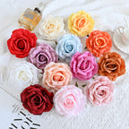 Rosas artificiales de 4" x 4" 7 piezas para bodas y eventos - Beige