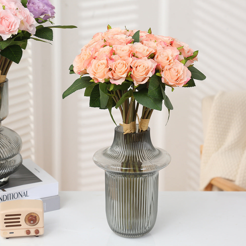 Rosas artificiales de 16" para bodas y eventos - Naranja