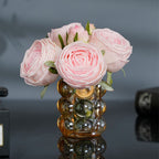 Rosas artificiales con tacto real de 7" para bodas y eventos - Rosa claro