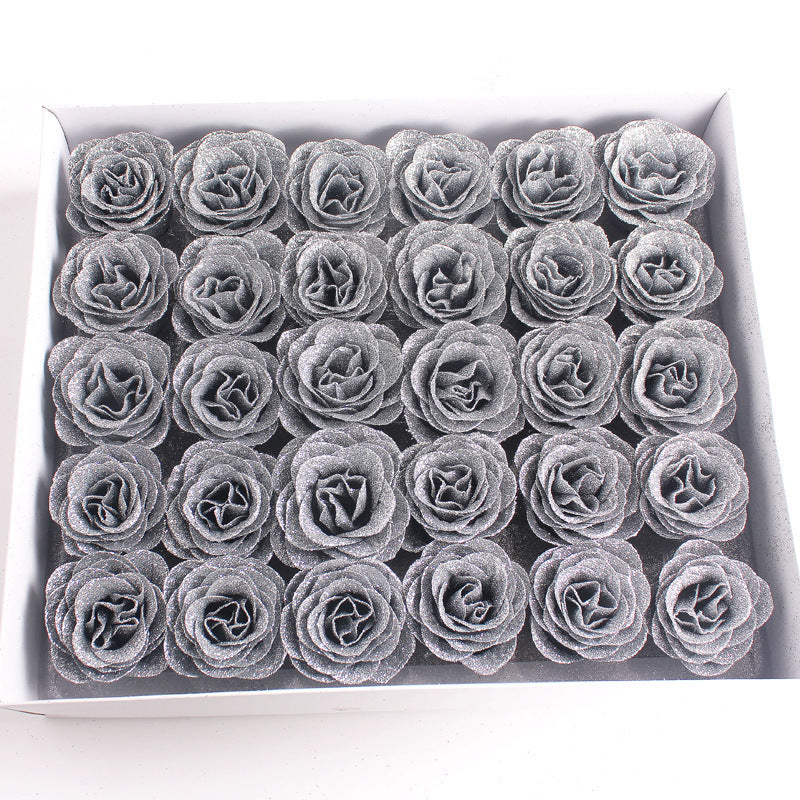 Rosas artificiales de 2" x 2" 30 piezas para bodas y eventos - Apricot