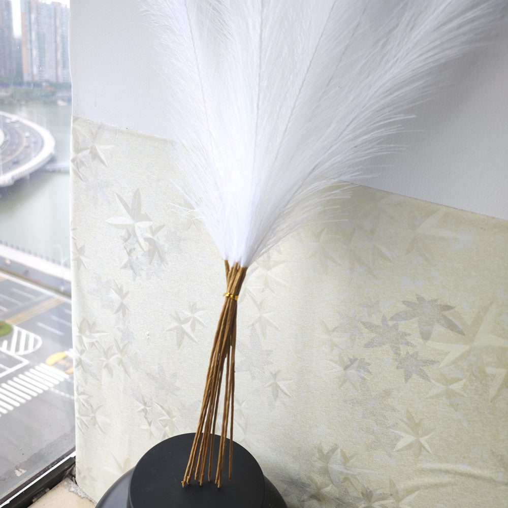 Pampas artificiales de 21" para decoración del hogar - Blanco 15pcs
