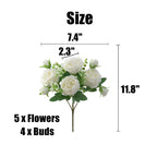 Peonías artificiales de 11.8" para bodas y eventos - Rosa/fucsia
