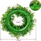 Corona o guirnalda artificial con resistencia a los rayos UV de 17" x 17" para jardín, balcón y terraza