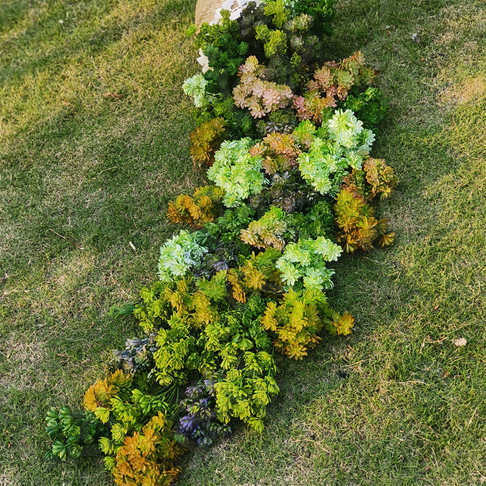 Arbusto artificial con resistencia a los rayos UV de 12" x 12" 8 piezas para jardín, balcón y terraza - Verde