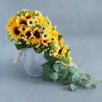 Girasoles artificiales con tacto real de 9" para bodas y eventos