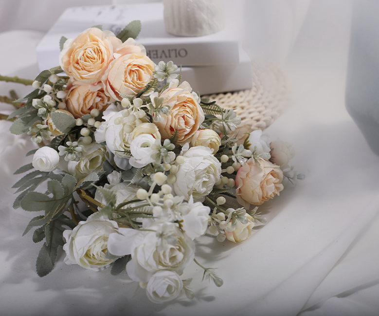 Rosas artificiales de 21" para bodas y eventos - Morado
