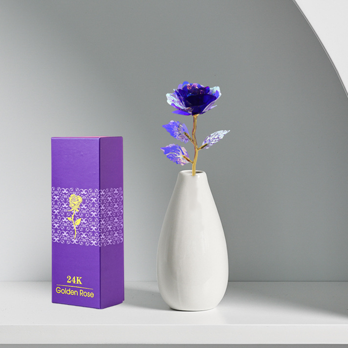 Rosas artificiales para decoración de interiores - Violeta