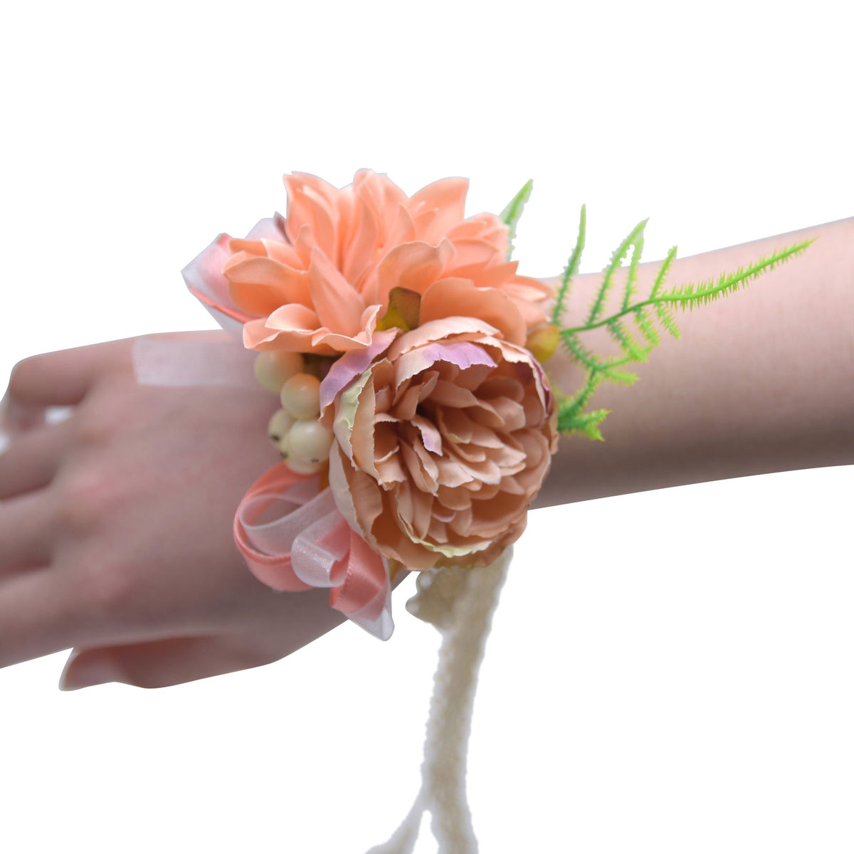 Peonías artificiales de 4" x 4" para bodas y eventos - Dusty champán