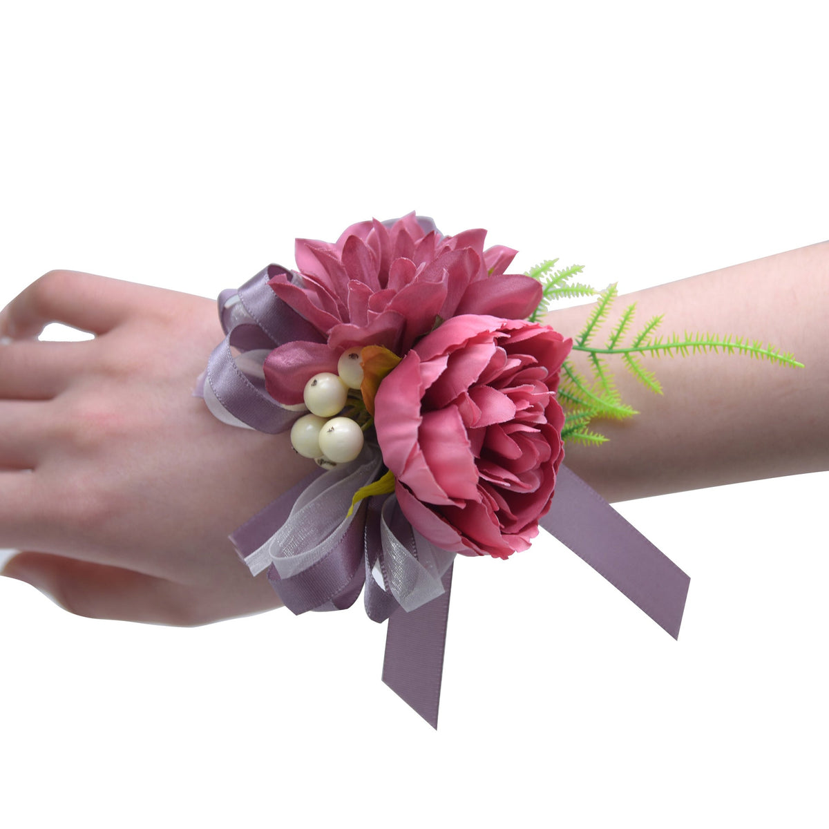 Peonías artificiales de 4" x 4" para bodas y eventos - Dusty rojo