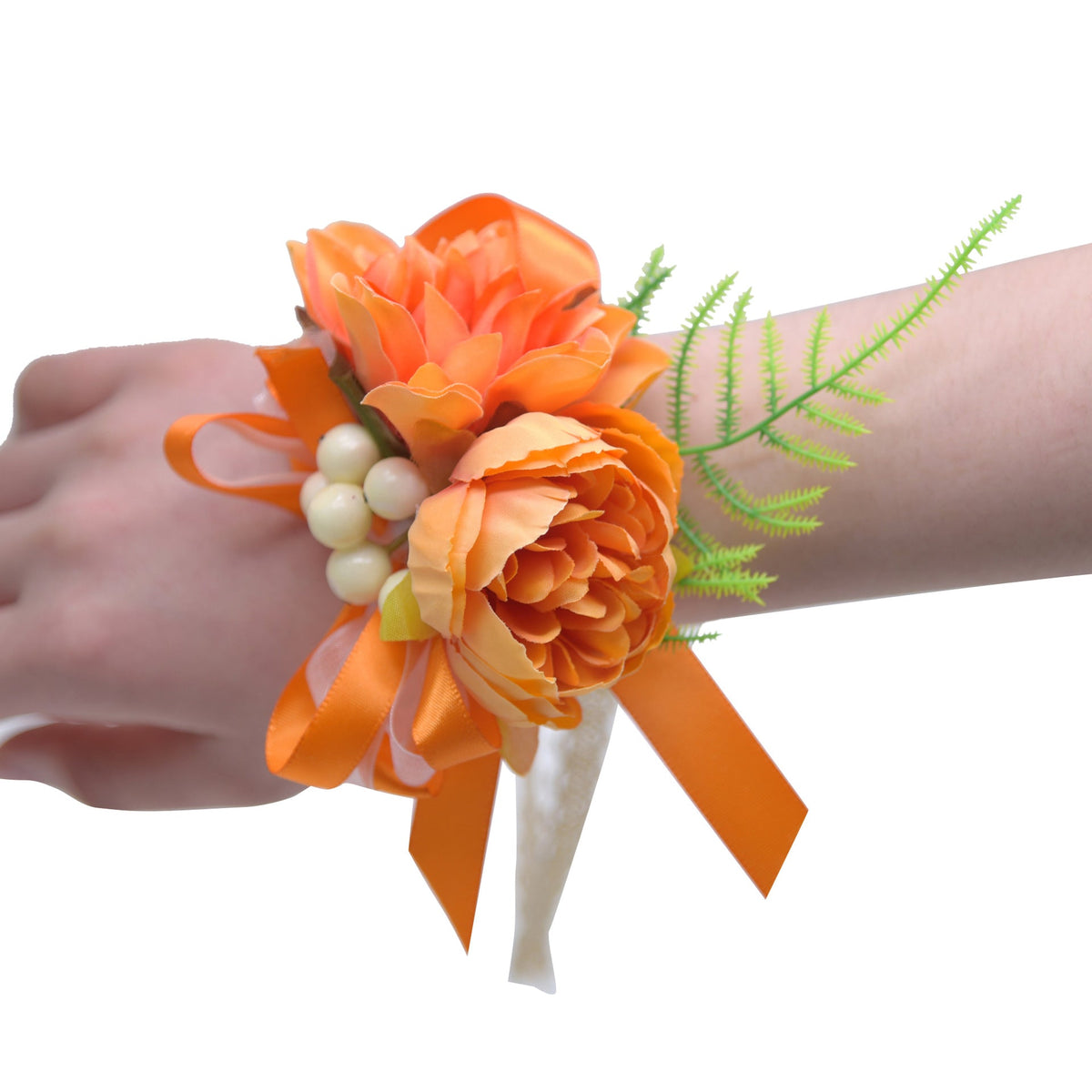 Peonías artificiales de 4" x 4" para bodas y eventos - Naranja
