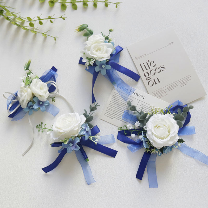 Peonías artificiales de 6" x 5" para bodas y eventos - Boutonniere03