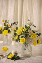 Rosas artificiales de 9" x 3" 25 piezas para bodas y eventos - Blush